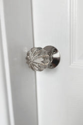 Laura Ashley Vivien Glass Mortice Knob Pair Chrome